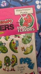 Vintage Stickers Scratch N Sniff Spindex Pickle And Watermelon New Pack READ