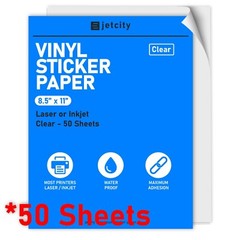 50 Clear/Translucent Sticker Paper for Inkjet & Laser Printers – 50 – 8.5 x 11