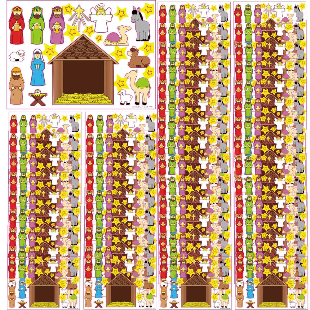 Oriental Trading Religious Make-A-Nativity-Scene Sticker Sheets, 6 1/2″ x 4 3/4″