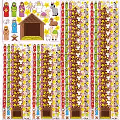 Oriental Trading Religious Make-A-Nativity-Scene Sticker Sheets, 6 1/2″ x 4 3/4″