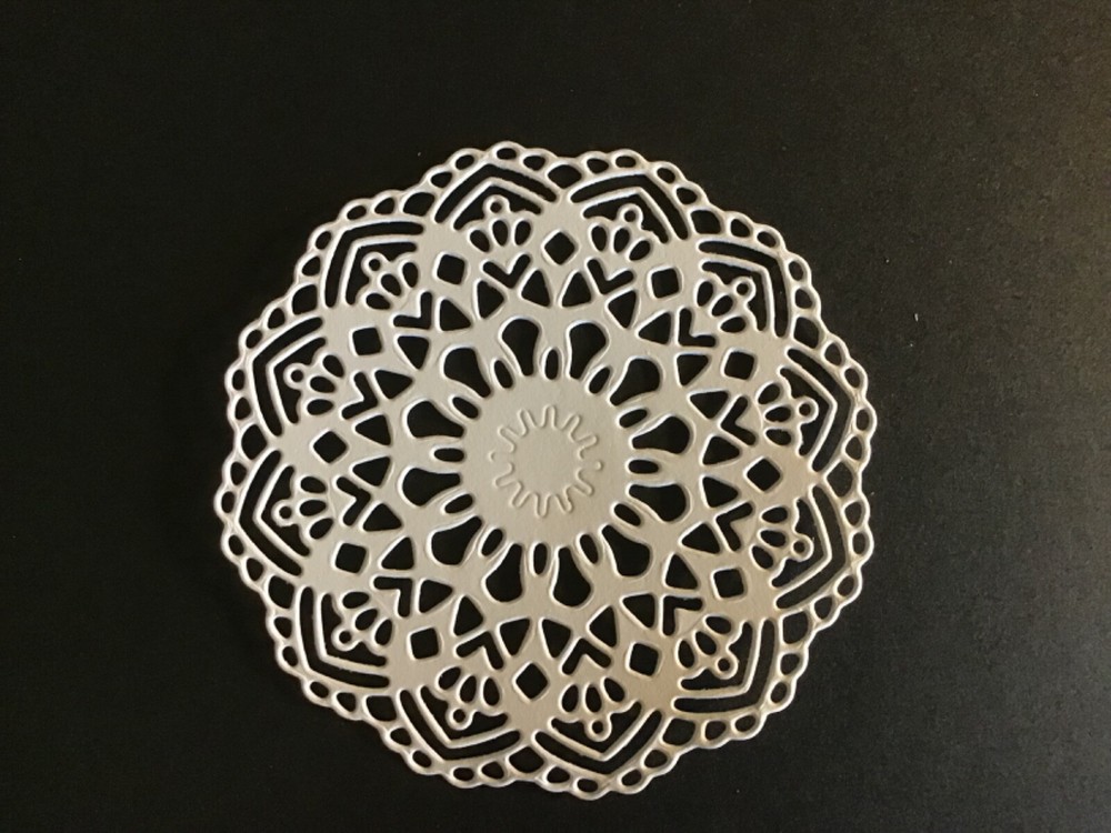 Round Flower/Doily Die Cut Embellishments 6 Pcs 3” round Choose Color