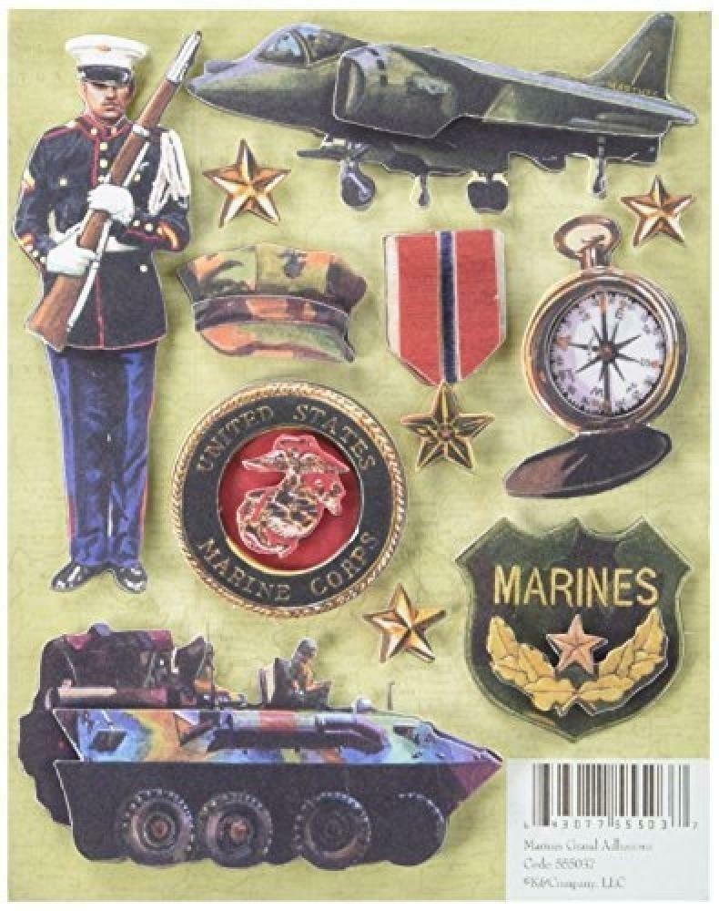 Military Stickers K & COMPANY US Marines Marine Corps Scrapbook Memory 11 Pcs