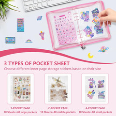 Sticker Storage Organizer Binder A5 Reusable Sticker Book Collecting Holder