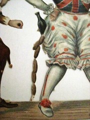 Crazy Vintage English Die Cuts of Clown & Jester w/ Unusual Costumes *