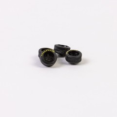 #181 Black 5 Spokes «Porsche» Style Wheels with Yellow Letters
