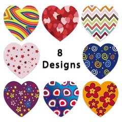 500Pcs Heart Stickers Valentines Day Round Stickers Roll 1 Inch Heart Shape J…