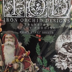 Iron Orchid Designs Figgy Pudding Transfers Christmas NIP