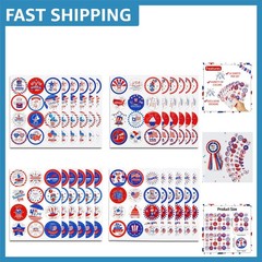 Patriotic 288-Piece Sticker Set for 4th of July – Perfect for Kids’ Crafts