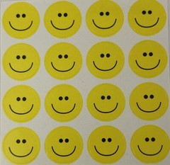 YELLOW SMILEY FACE Stickers (16pc)Emoji•Kids•Happy•Children •Card Making•