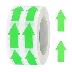 Sticker Labels 1000 Count/Roll 0.6×1.2 Inch Fluorescent Green Arrow Shape Signs