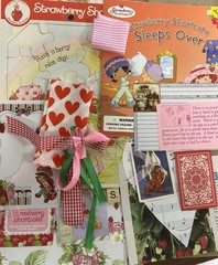 Strawberry Shortcake Scrapbooking Embellishments Mixed Lot Paper Fabric Ribbon