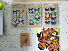 Crafter’s Square Butterfly Stickers Craft 56 total bonus butterfly necklace NEW