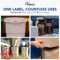 Perco Clear 1×2 Inch Labels 500 Roll