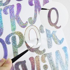 10 Sheets Letter Stickers, 2 Inch Self-Adhesive Cursive Vinyl Alphabet Number