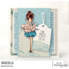 New Stamping Bella Rubber Stamp CURVY GIRL COLLECTING CRYSTALS free USA ship