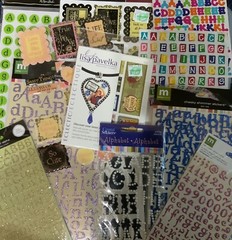 SCRAPBOOKING Lot Stickers Alphabet Letters Numbers Glitter 12pks 7 New