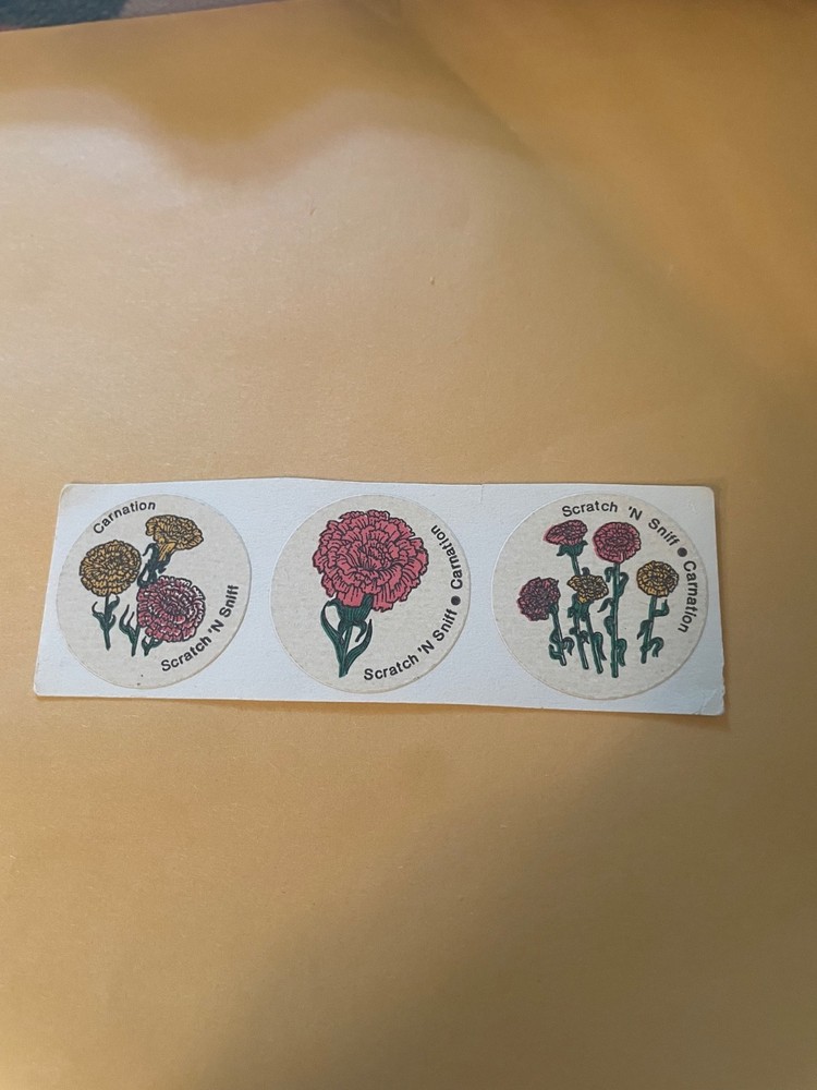 Vintage 1980s Matte Ctp Carnation Stickers