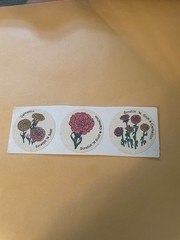 Vintage 1980s Matte Ctp Carnation Stickers
