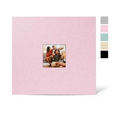 12×12 Scrapbook Album 3 Ring Binder Linen Cover Pink 60 Page Photo Portfolio