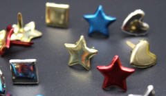 100+Pcs Metal Brads Decorative Fasteners DIY Crafts Accessories Stars Hearts