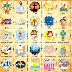 200PCS Jesus Christian Stickers, Religious Stickers for Kids Bible Verse Sticker