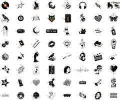 100 Black Vinyl Stickers – Perfect for Journals, Laptops & Water Bottles
