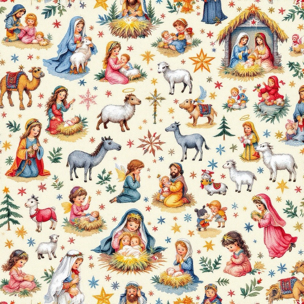 Nativity Decoupage Rice Paper For Ornament-Wood Art A4 1 Sheet
