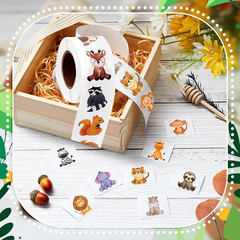 1000 PCS Forest Animal Stickers for Kids,1 Inch Reward Sticker in 16 Patterns,Te