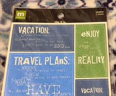 Making Memories Stickers Vacation» 2 Sheets Travel Plans Words Escape 2004 New