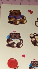 Vintage Teddy Bear Stickers 3M Post It Teddy Bears Hearts 1 Sheet