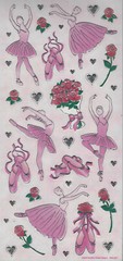BALLET EMBOSSED STICKERS W/COORDINATING BORDERS – SANDYLION – VINTAGE – NEW