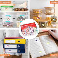 7000-Pack Days of the Week Colored Dot Stickers Removable Date Labels with Dispe