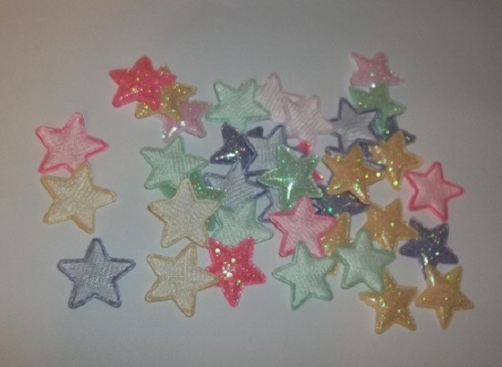 New 38 Shiny Sparkly Stars Embellishment Craft Scrapbooking etc. New
