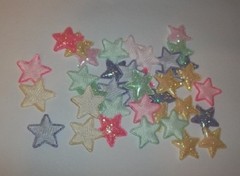 New 38 Shiny Sparkly Stars Embellishment Craft Scrapbooking etc. New