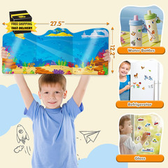 Reusable Jelly Sticker Books for Toddlers, 3D Waterproof Sticker Books, Travel T