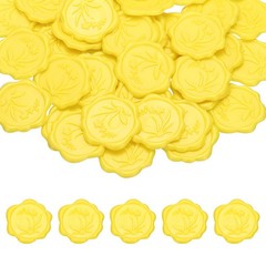 Wax Seal Stickers, 25 Pcs Self-Adhesive Envelope Seal Stickers, Bright Yellow