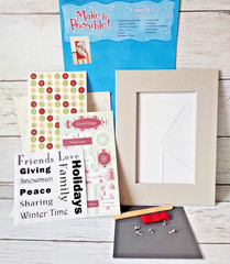 Vtg Christmas Picture Frame Craft Kit Scrapbooking Embellishments Set 4×6