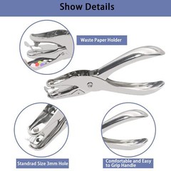 200 Mini Brads Round Fasteners Silver Washers & Punch Pliers Scrapbooking