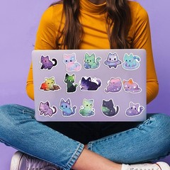 ZOLAREIN 50 Pcs Sky Cat Stickers