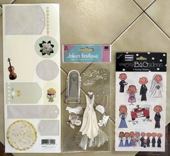 Mixed Lot (7 pcs) STICKOPOTAMUS / JOLEE’S BOUTIQUE Wedding Scrapbooking Stickers