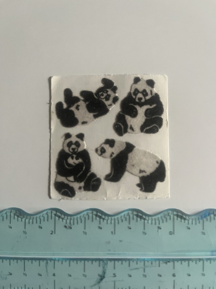 Vintage Sandylion Stickers Fuzzy Panda Bears 1 Module