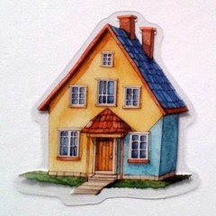 Cottage Style Fairy Tale House Clear Vinyl Decal Sticker Water Resistant Laptop