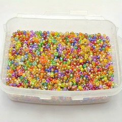 4000 Mixed Luster AB Color Glass Beads 2mm Transparent + Storage Box