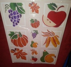 Vintage American Greetings Stickers Fall Harvest Pumpkin Thanksgiving 1 Sheet