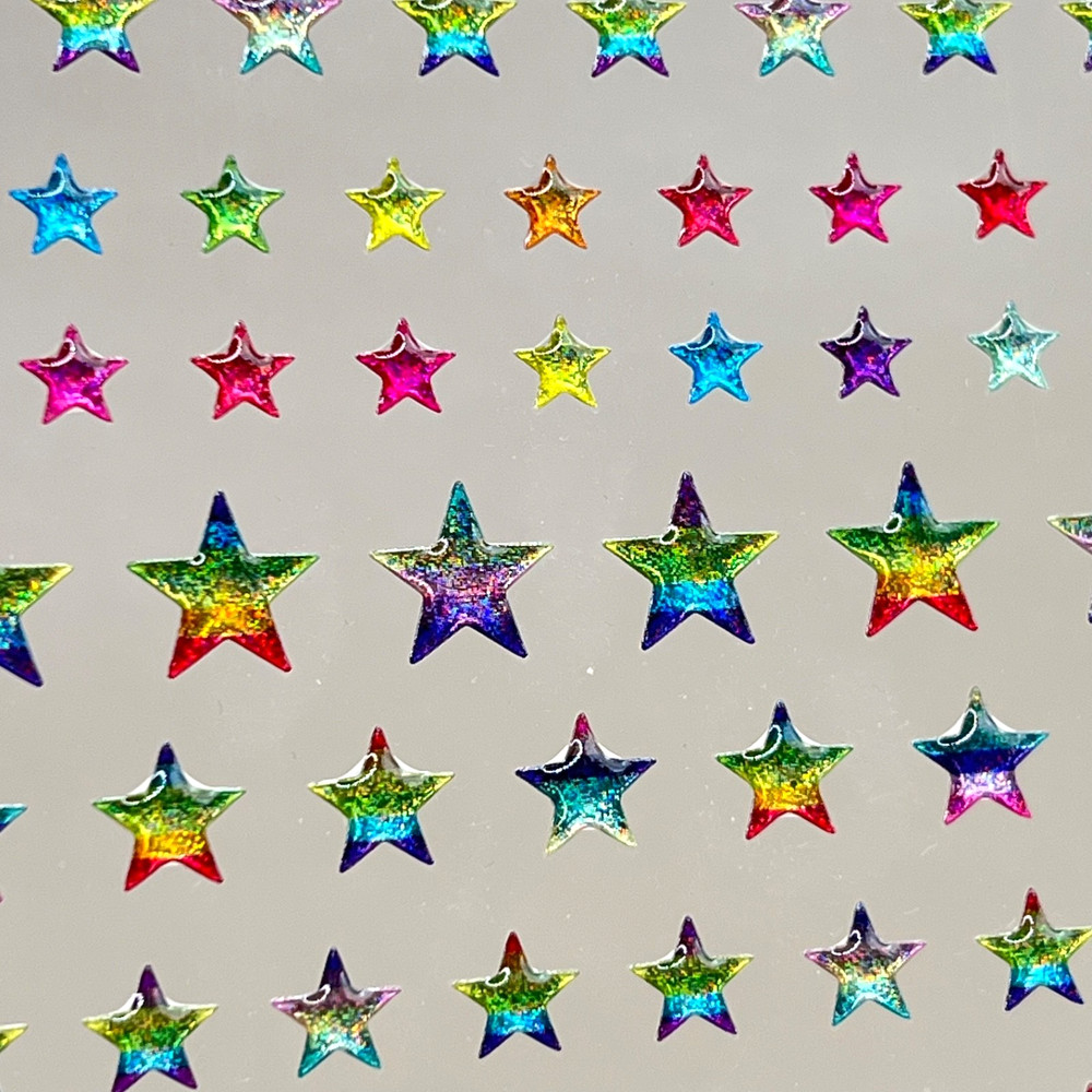 Rainbow Epoxy Glitter Star Dimensional Stickers Scrapbooking Cardmaking