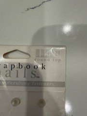 Scrapbook Interiors Nails Round Top Snap-On Paper-Crafting Fastener Cream Color
