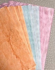 50 pcs Hand Dyed Paper, Mixed Media Paper, Junk Journal Scrapbook Supplies
