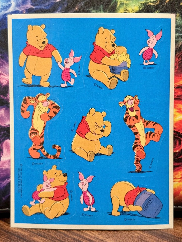 Vintage Hallmark Cards Disney Winnie The Pooh, Tiger & Piglet Stickers ~ 1 Sheet
