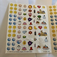 1996 Binney & Smith Vtg Stickers Animals Smiley Faces Diary Seasons McDonalds