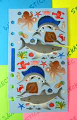 Sea Life Sharks Sword Fish Octopus Stickopotamus Cut Sheet Stickers